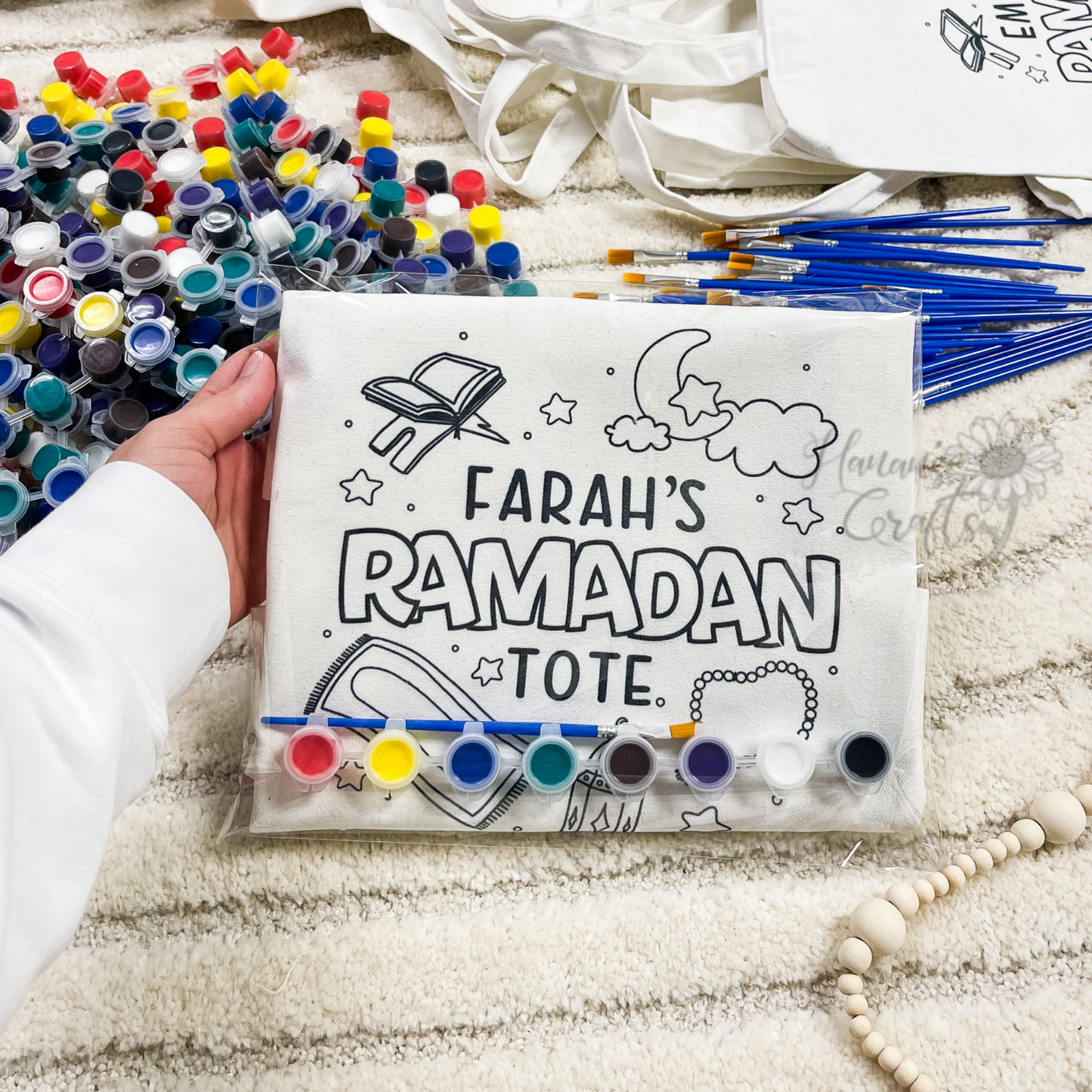 Personalized Ramadan Tote with Paint Set