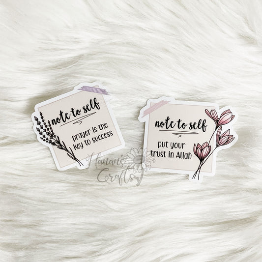 Note to Self Floral Islamic Reminder Stickers