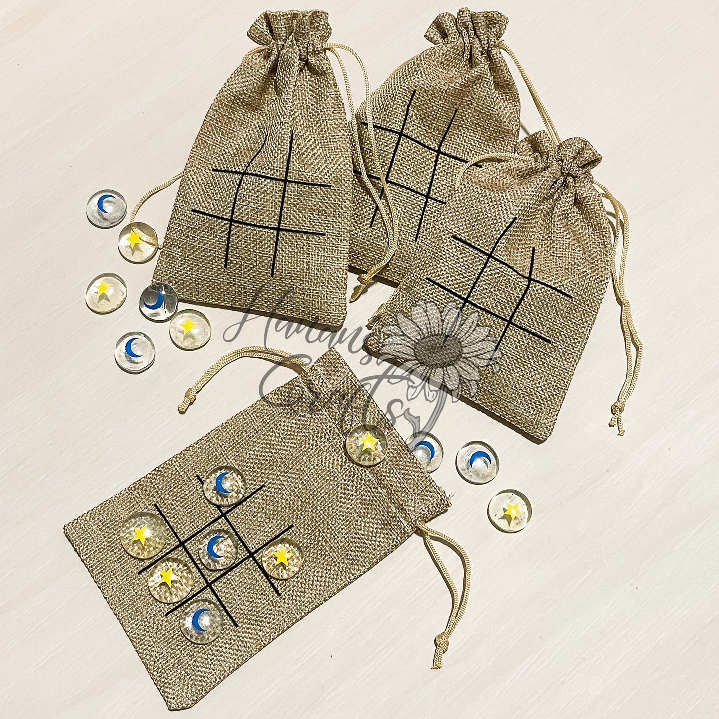 Moon + Stars Tic Tac Toe Pouch