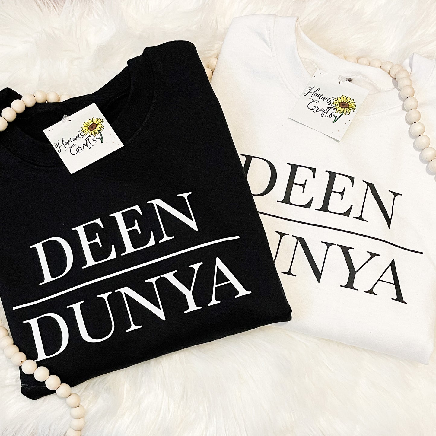 Deen Over Dunya White Crewneck