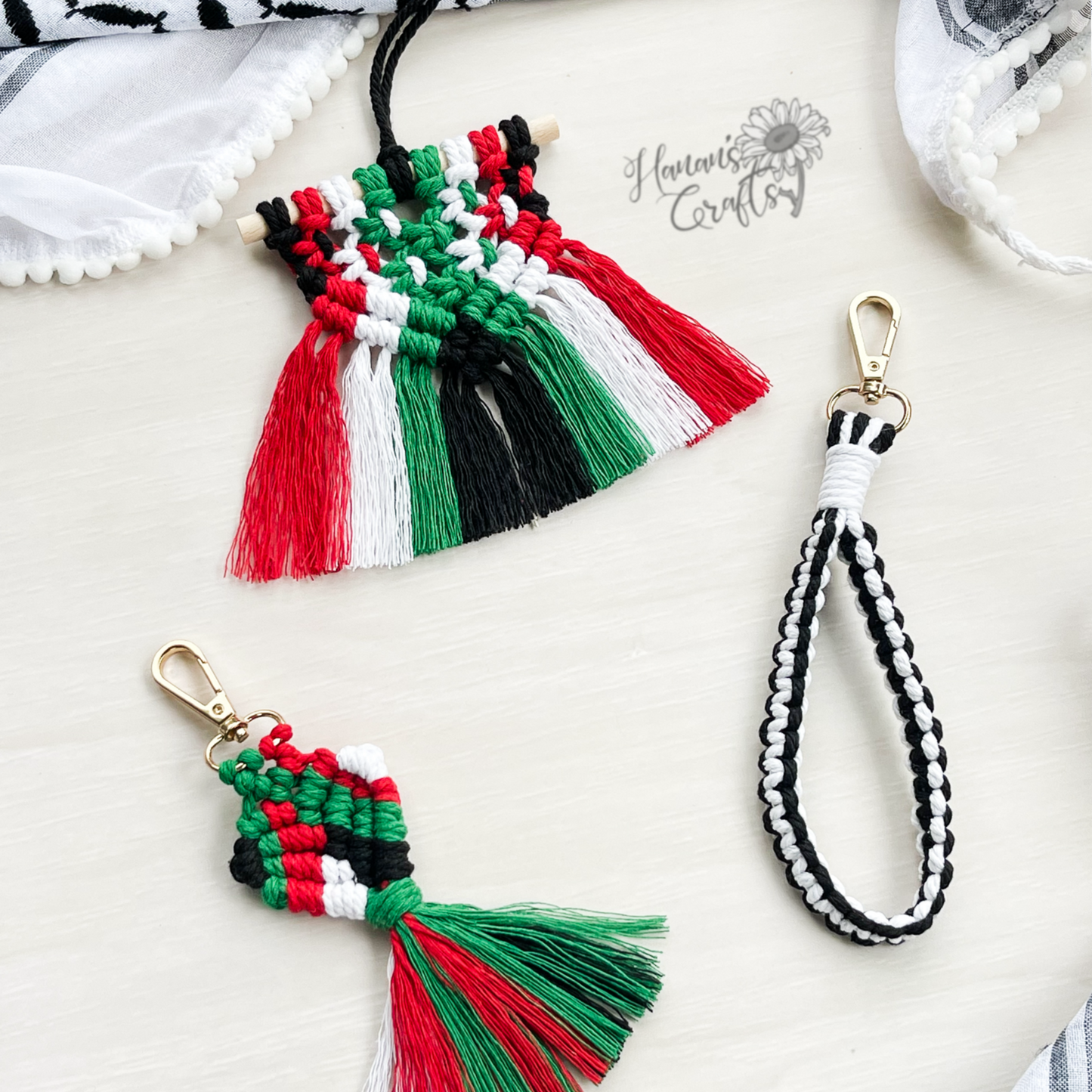 Keffiyeh Wristlet Keychain