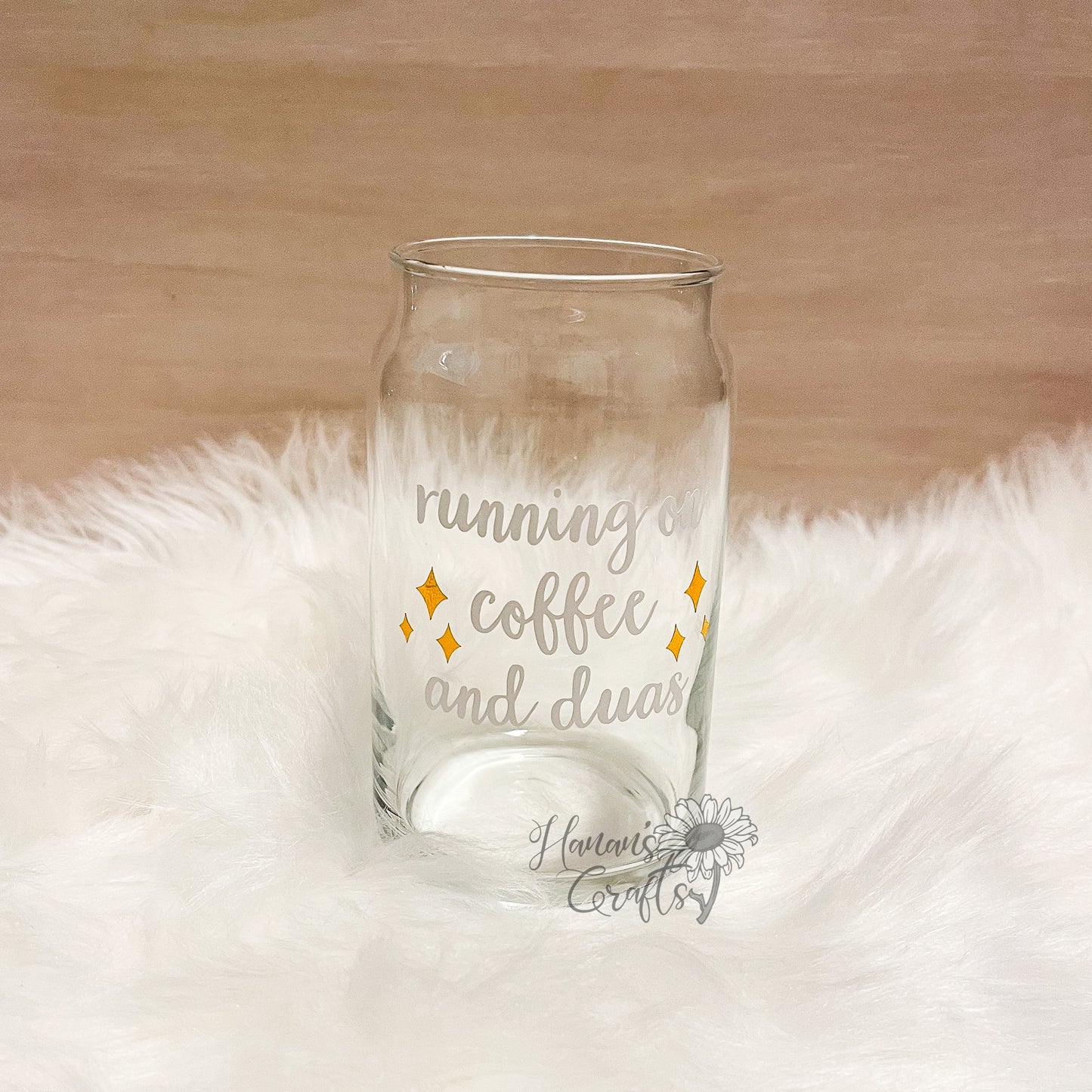 Running on Coffee and Duas 16oz Glass Cup