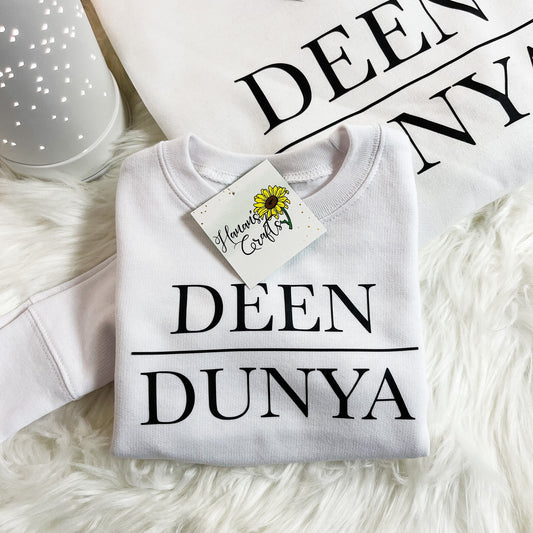 Toddler/Youth Deen over Dunya Crewneck Sweatshirt - White