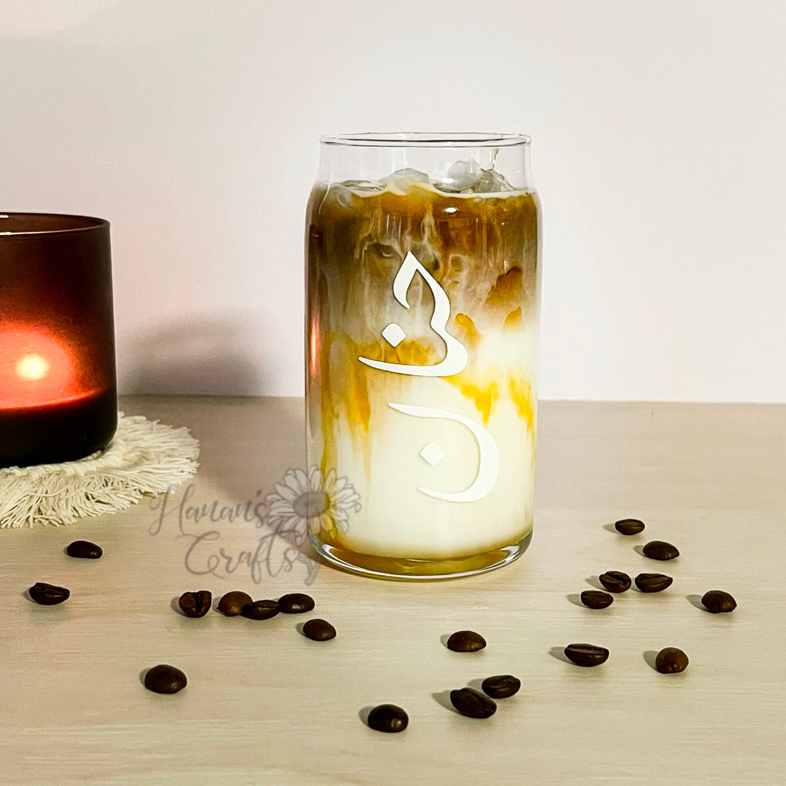 Personalized Arabic 16oz Glass Can Cup