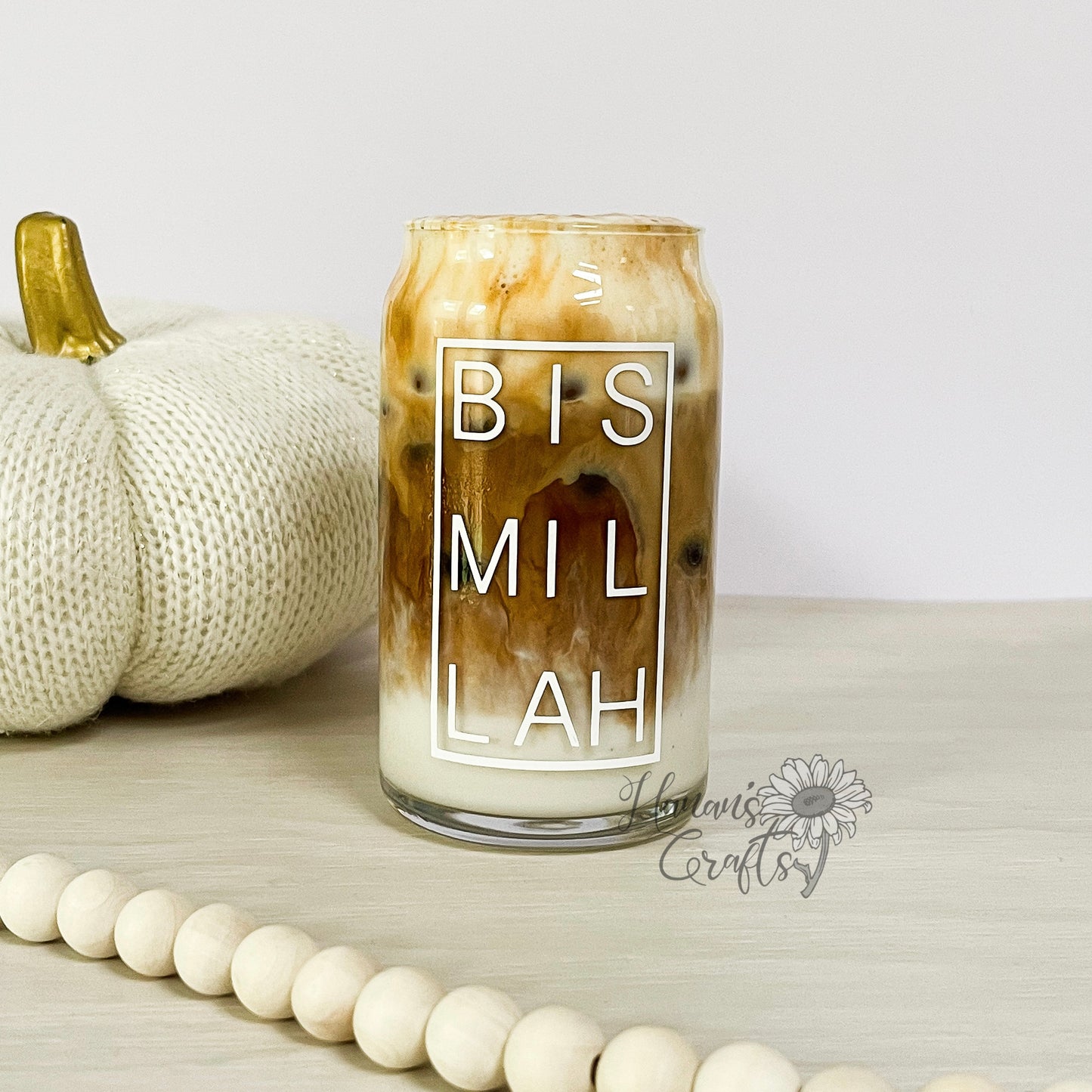 Bismillah 16oz Glass Cup