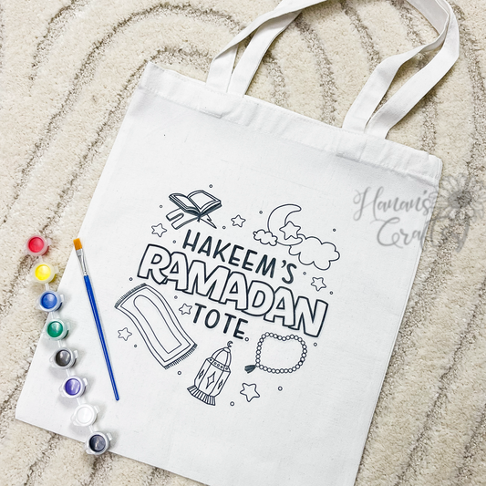 Personalized Ramadan Tote with Paint Set