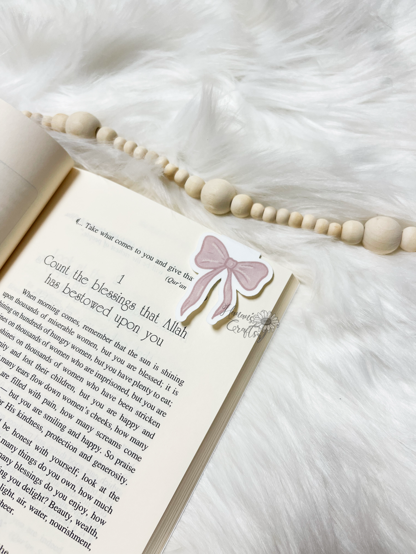Pink Bow Magnetic Bookmark