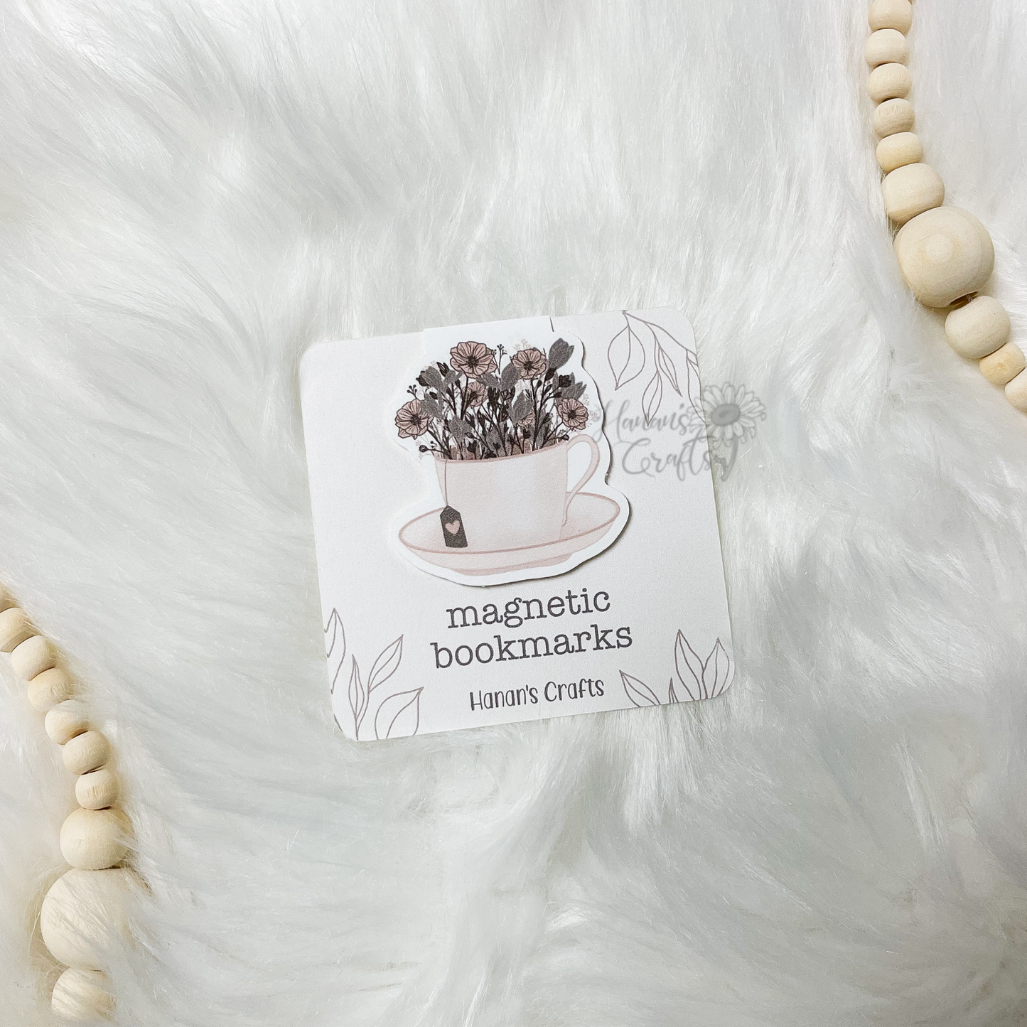 Floral Teacup Magnetic Bookmark