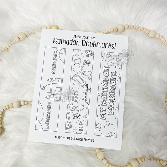 Ramadan + Eid Printable Bookmark Coloring Sheet - Digital File