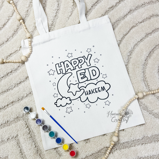 Personalized Happy Eid Tote with Paint Set