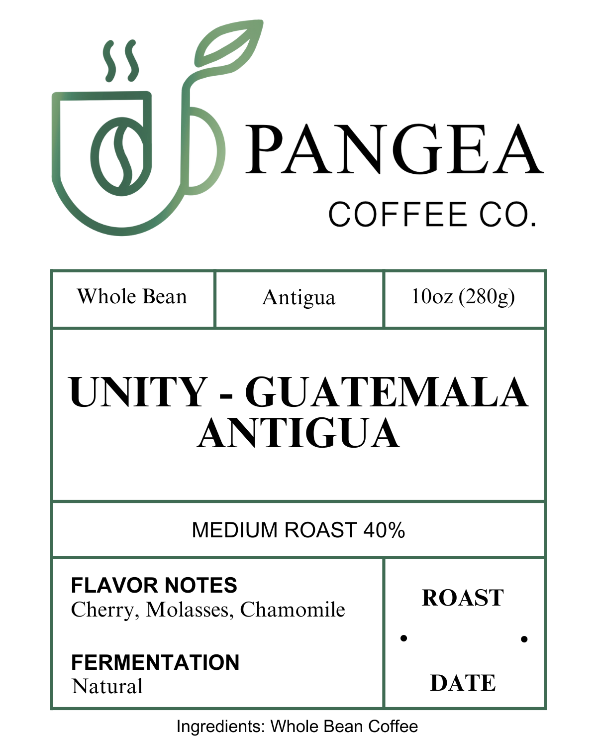 Custom Labels for Pangea Coffee Co.