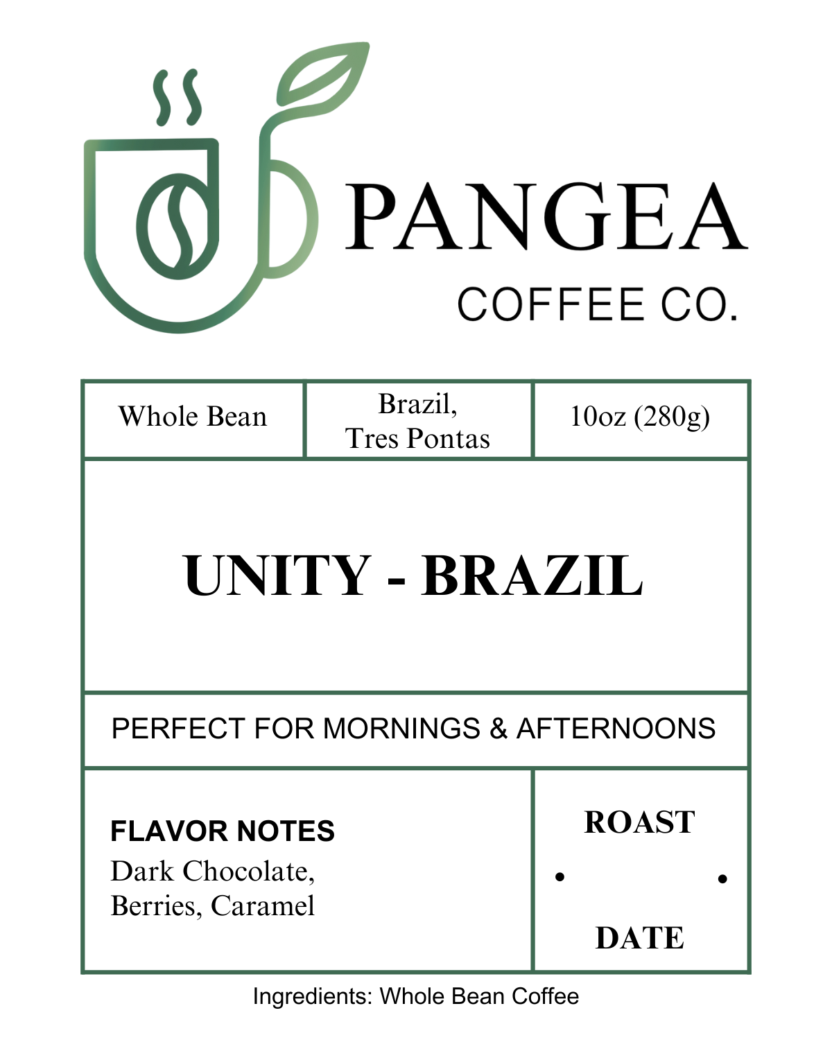 Custom Labels for Pangea Coffee Co.