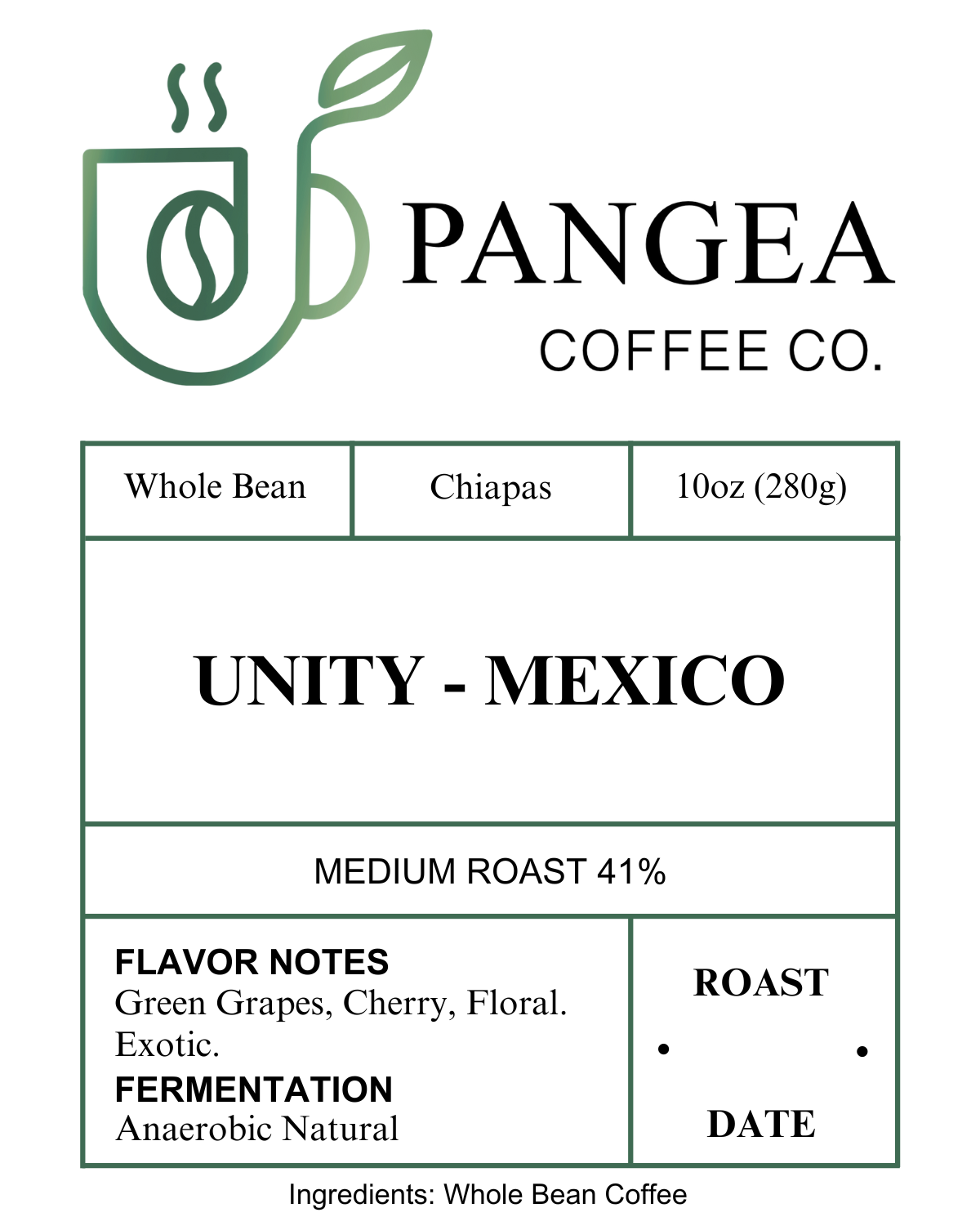 Custom Labels for Pangea Coffee Co.