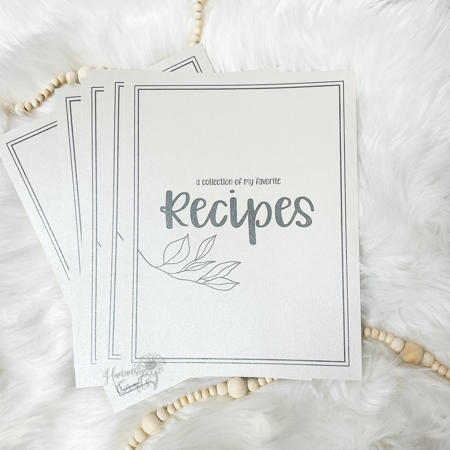 Recipe Book Cover Pages + Recipe Page (Digital Printable)