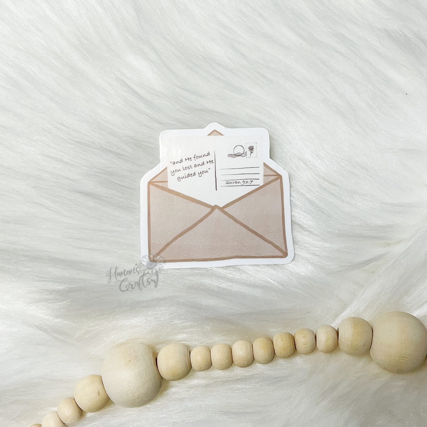 "and He found you lost and He guided you" (Quran 93:7) Mail Sticker
