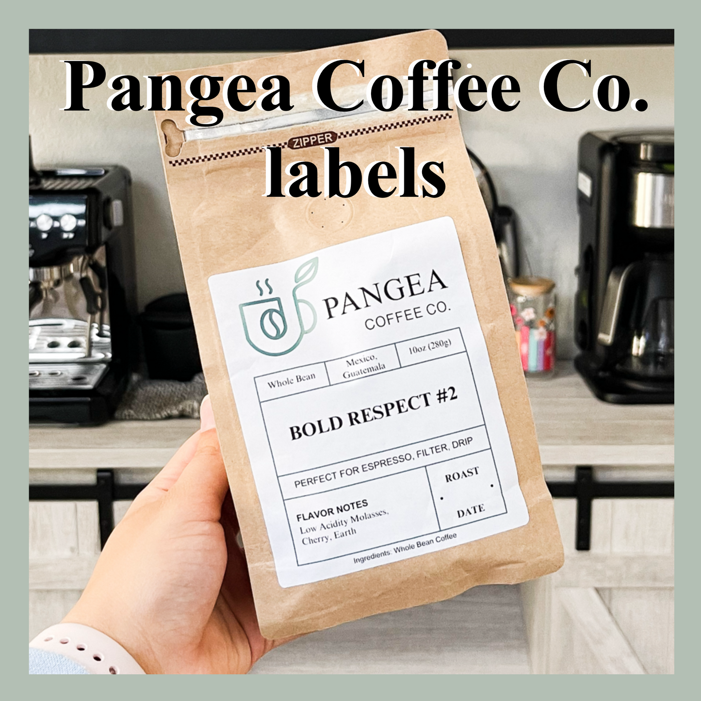 Custom Labels for Pangea Coffee Co.
