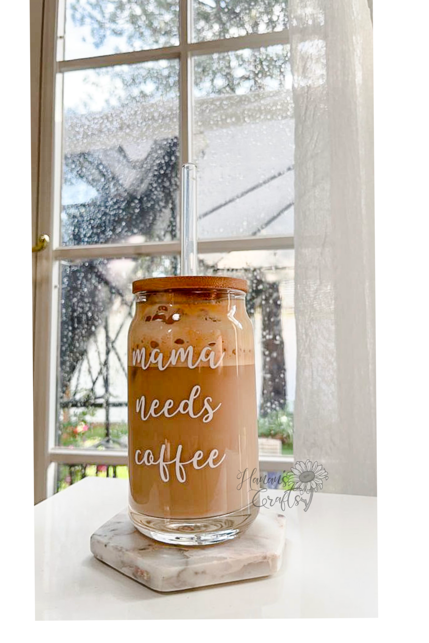 Mama Needs Coffee, Baba Needs Coffee 16oz Glass Cup