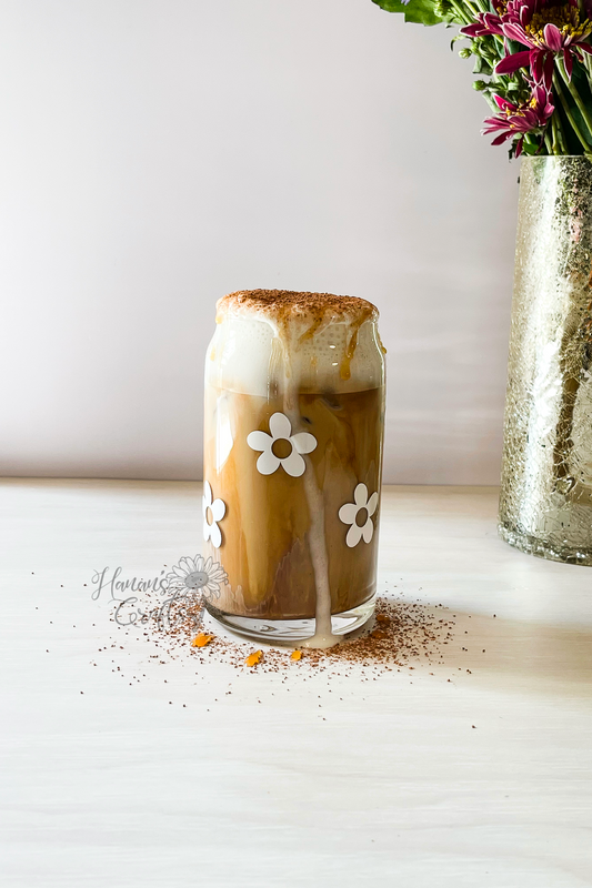 Daisies 16oz Glass Cup