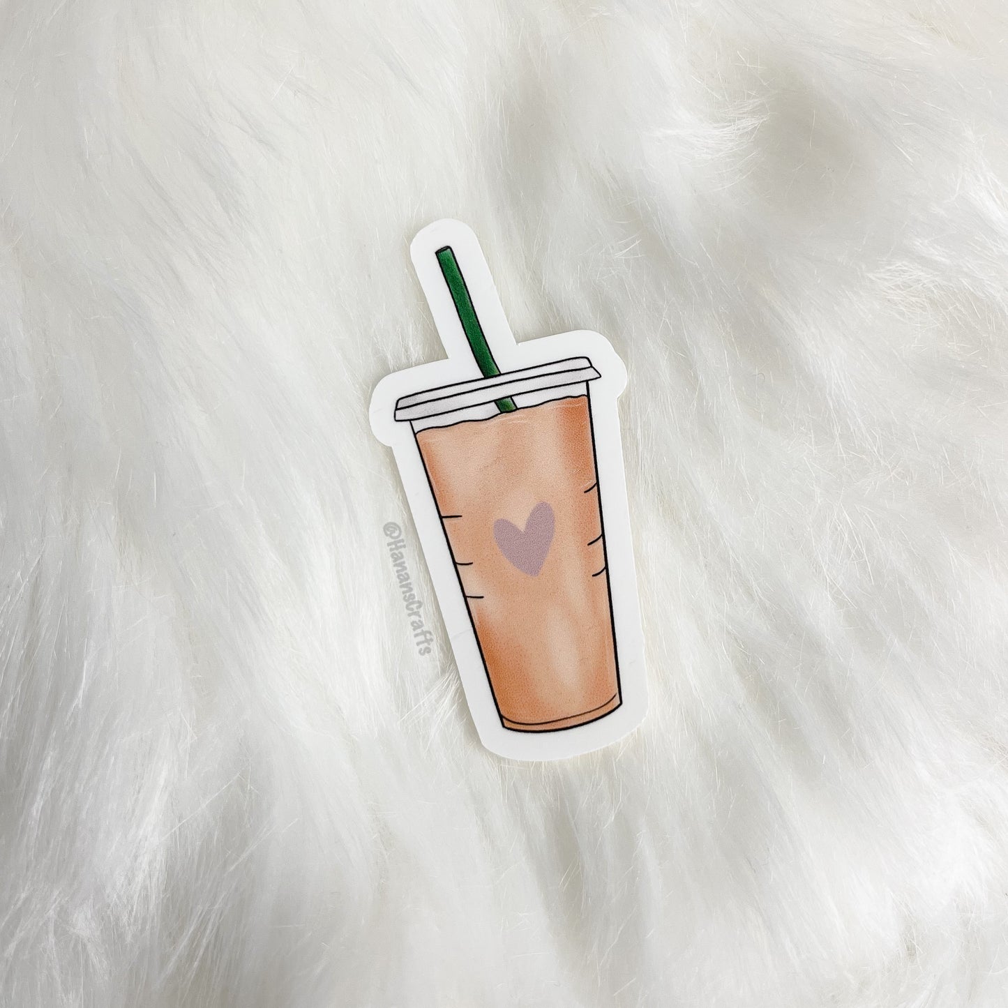 Iced Coffee Heart Sticker