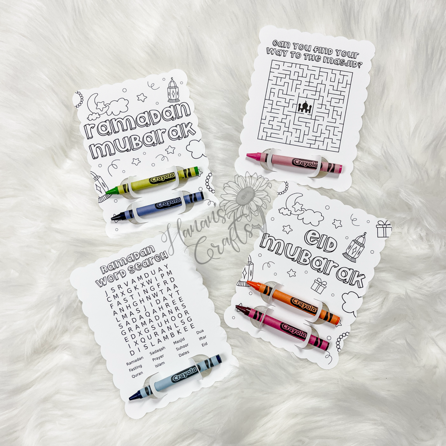 Ramadan Coloring Activity - Maze + Word Search