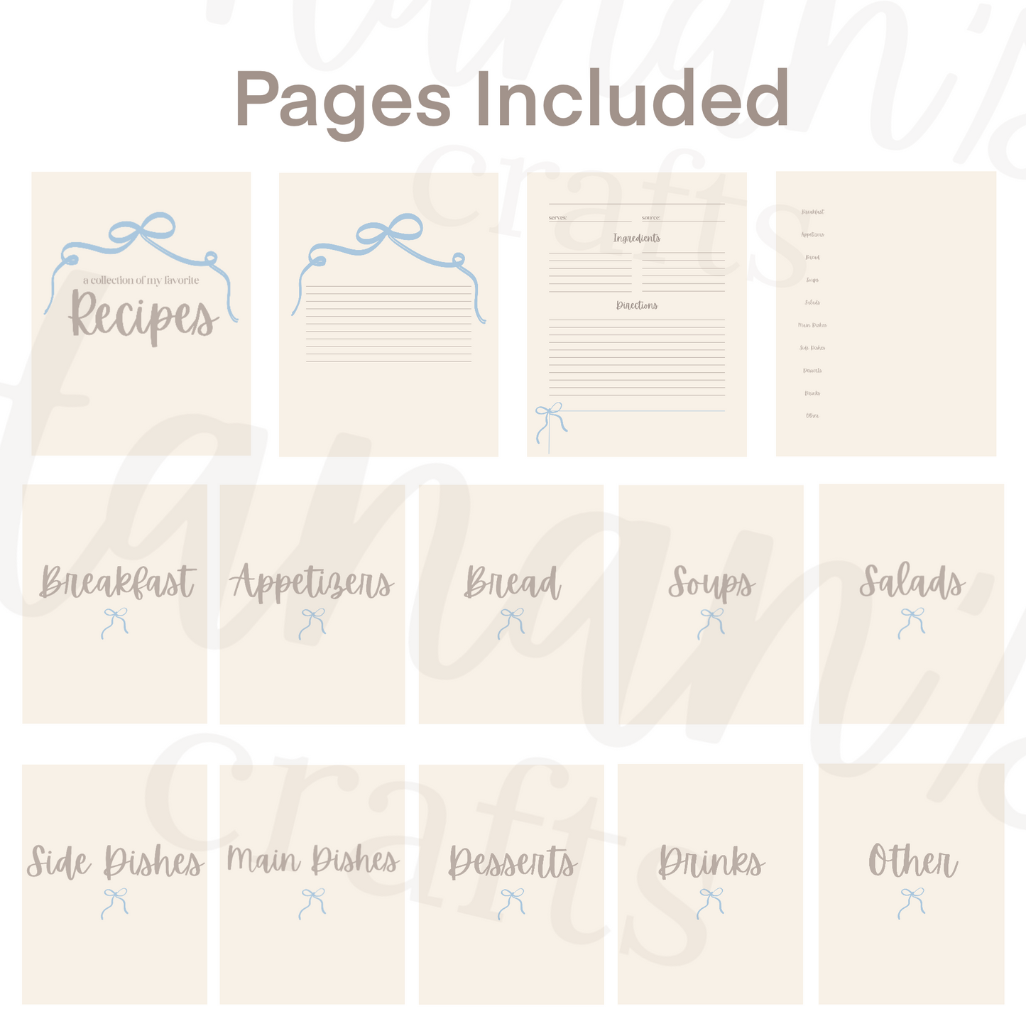 A collection of my favorite recipes DIY recipe book (Digital Printable PDF)