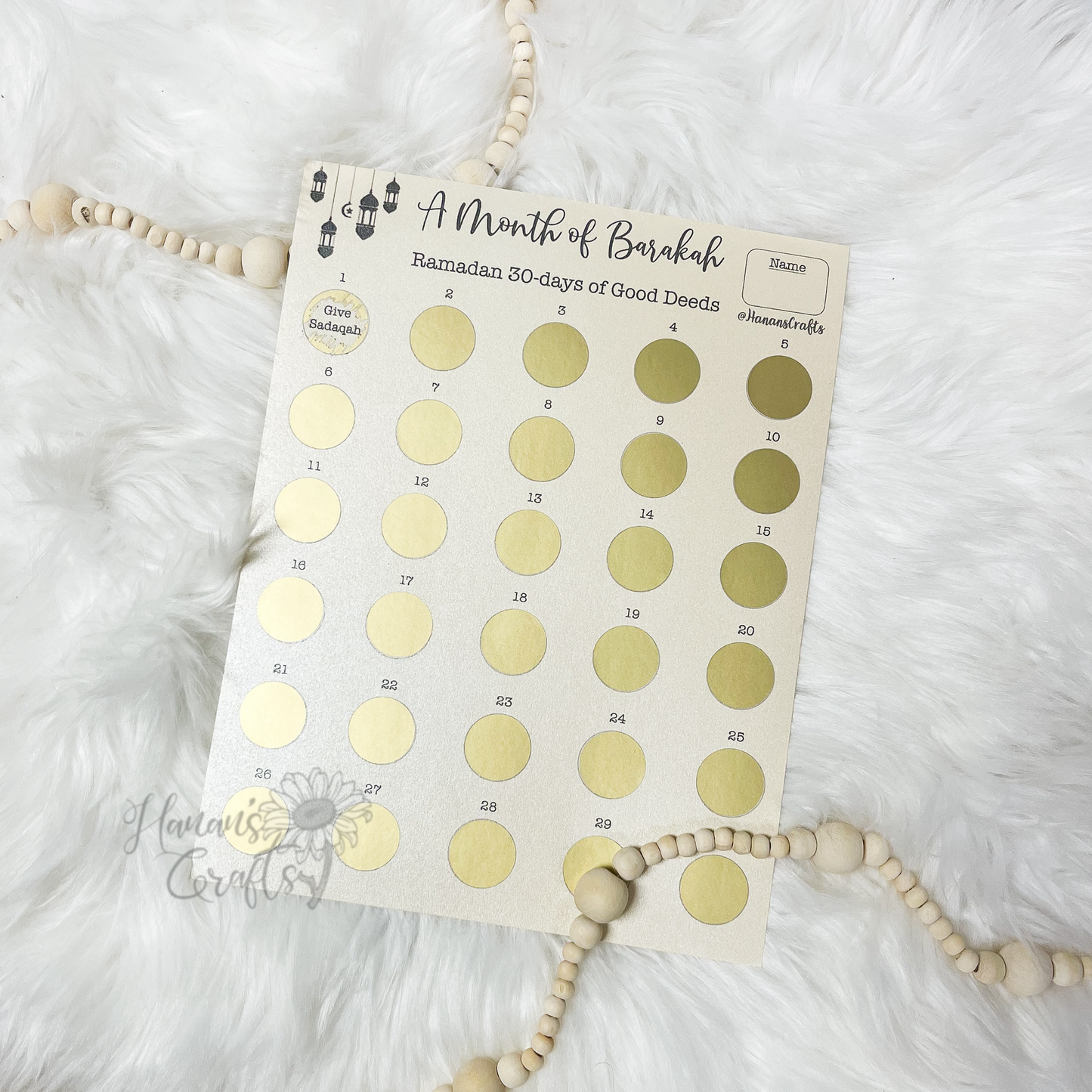 Ramadan 30-Days of Good Deeds Scratch Off (Sheet ONLY)